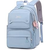 Kids Casual Backpack Solid Color Girls Elementary and Middle School Bag Teenage Travel Bag Waterproof Book Bag