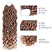 6 Packs Goddess Locs Crochet Hair Wavy Curly #27 14 Inch Faux Locs Crochet Braids Synthetic Hair Extensions Brown Goddess Crochet Locs Low Temperature Braiding Hair (14