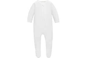 Owlivia Organic Cotton Baby Pajamas, Boys Girls Zip Front Sleep 'N Play Pjs, Footed Sleeper, Long Sleeve