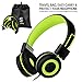 Kids Headphones for School Children- SIMILKY Stereo Tangle-Free 3.5mm Jack Wired Cord On-Ear Headset for Children 8-15 Years Old (Green) (New GRREN)