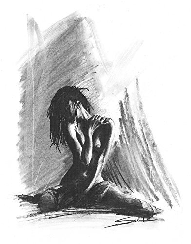 Charcoal Figure Drawing, Nude Art, Naked Woman Art, Erotic Art, Erotic, Nude Model - Thumbnail 4
