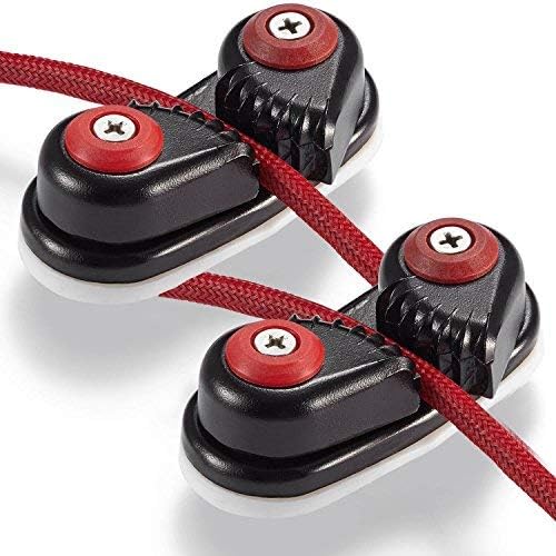 ZOMCHAIN 2PCS Cam Cleat for Sailing Cam Cleat with Fairlead Line Sizes Upto 5/8 Inch, Aluminum, Sailing Sailboat Kayak