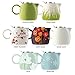 Tea Forte Pugg Ceramic Teapot Infuser Set with Loose Lea Tea Steeping Basket and Lid, Cherry Blossoms