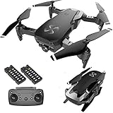 Drone with Camera Live Video, Drone X Pro Xtreme WiFi FPV Quadcopter with 120° Wide-Angle 720P HD Camera Foldable Drone RTF - Altitude Hold, One Key Take Off/Land, 3D Flip, APP Control（2Pcs Batteries）