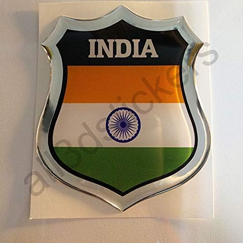 Sticker India Resin 3D Emblem India Domed Flag
