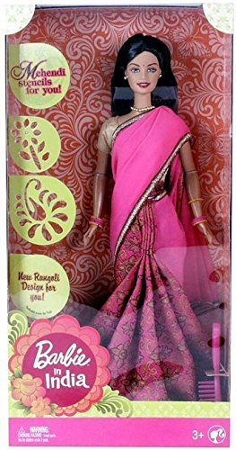 Barbie In India Doll (New) - Pink Saree