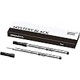 Montblanc Rollerball Refills (F) Mystery Black 105162 – Quick-Drying Pen Refills for Montblanc Rollerball and Fineliner Pens – 2 x Black Pen Cartridges