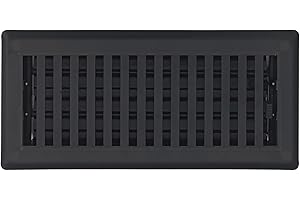 Sierra Grates Precision Flow 4" x10" Steel Floor Register - Contemporary Design, Textured Black Finish - Premium Home Vent Covers, Durable & Decorative - Fits 4"x10" Duct Openings, Easy Installation