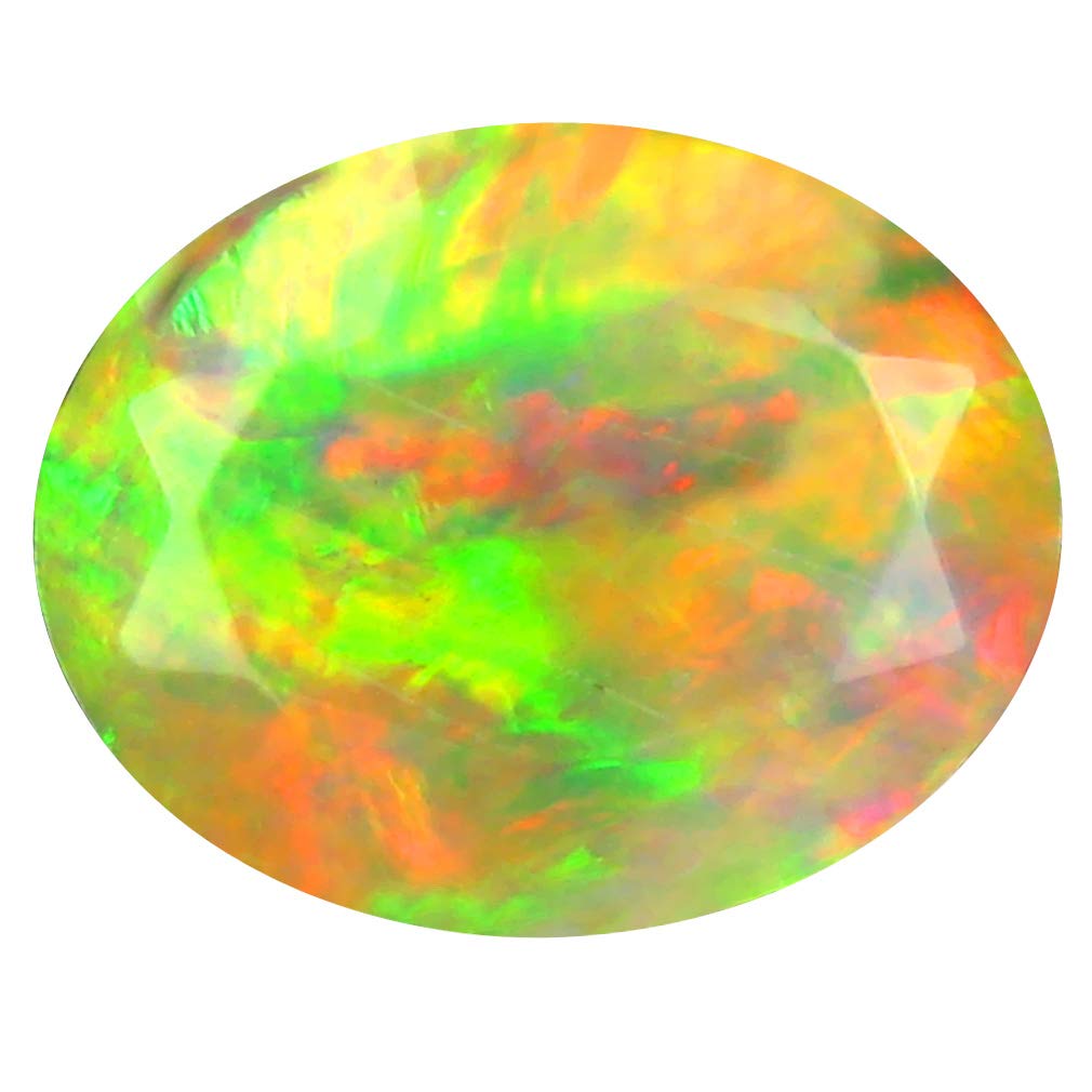 1.31 ct Oval Cut (9 x 8 mm) Un-Heated Transparent Quality Ethiopian Welo Rainbow Opal Natural Loose Gemstone