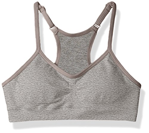 Maidenform Girl Girls' Big Seamless Racerback Ruched Crop, Heather Gray L