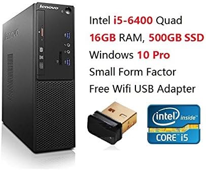 2017 Newest Lenovo SFF Premium Flagship Business Desktop Computer | Intel i5-6400 | Quad core| 16GB RAM | 500GB SSD | DVDRW | Windows 10 Pro Slim Keyboard &amp; Optical Mouse Included (16GB+500GB SSD)