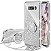 OCYCLONE Galaxy Note 8 Case, Glitter Cute Phone Case Girls with Kickstand, Bling Diamond Rhinestone Bumper Ring Stand Luxury Thin Protective Samsung Galaxy Note 8 Case for Girl Women - Silver
