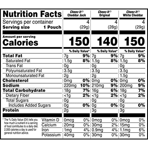 CHEEZ-IT CHEESE CRACKERS, BAKED SNACK CRACKERS, LUNCH SNACKS, VARIETY PACK, 12.1OZ BOX (12 PACKS)
