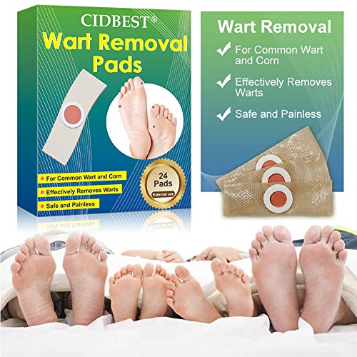 Wart Remover, Corn Remover Pads, Foot Corn Removal Plaster with Hole, Professional Removes Common and Plantar Warts, Callus, Stops Wart Regrowth 24Pcs