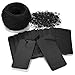 LOOMY 200 PCS Marking Tags with Safety Pins and 157 Feet Natural String to Label Clothes for Garage Yard Consignment Tag Black