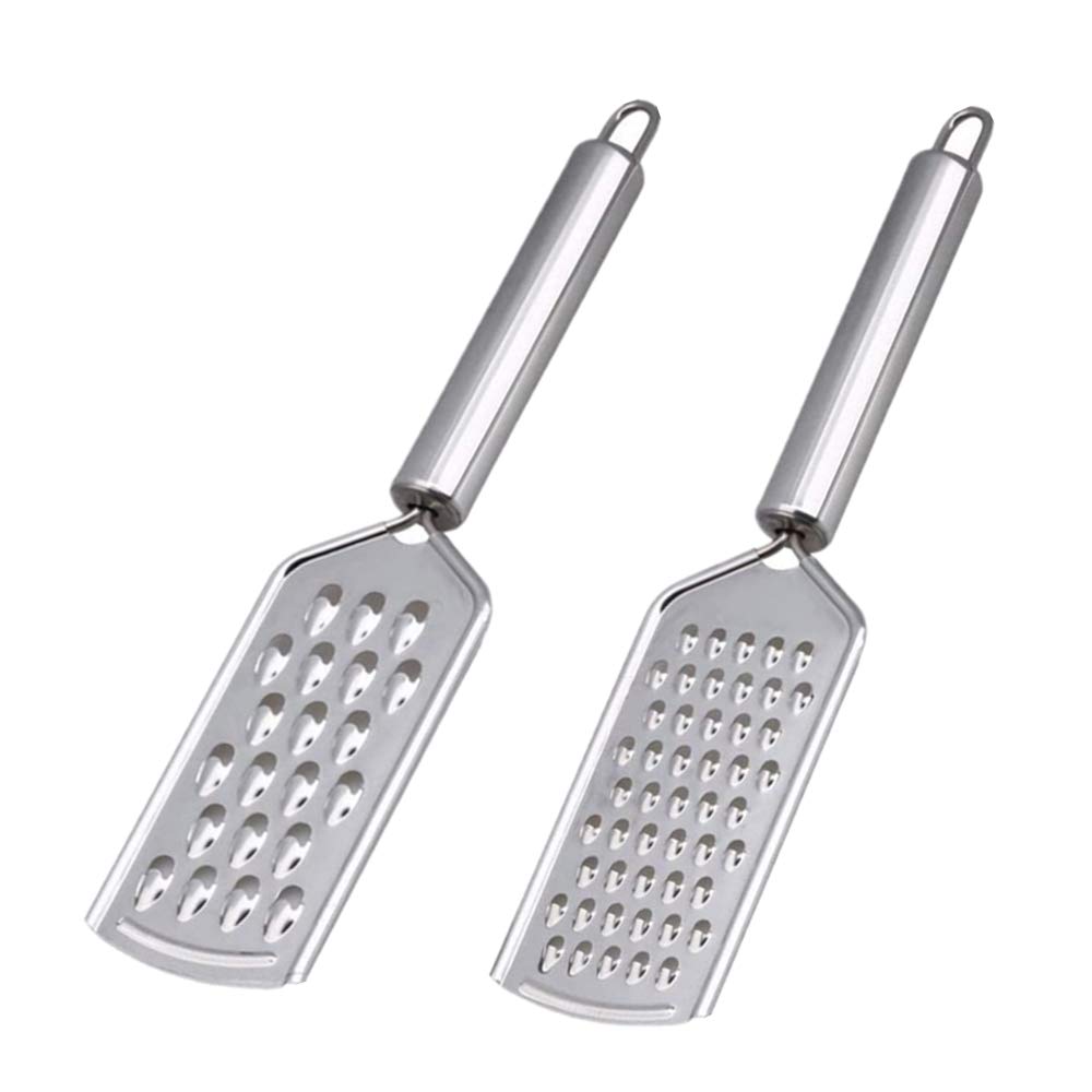 2Pcs Cheese Grater Handheld Kitchen Graters Cheese Slicers Handheld Mini Cheese Grater for Vegetables Fruits Chocolate ,Potato,Ginger and Garlic carrot shredder Lemon Zester