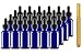 Culinaire 24 Pack Of 1 oz Blue Glass Bottles with Dropper Tops and Gold Glass Pen