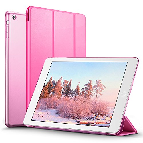 iPad Mini 2 Case, ESR iPad Mini Smart Case Cover [Synthetic Leather] Translucent Frosted Back Magnetic Cover with Sleep/Wake Function [Ultra Slim][Light Weight] for iPad Mini 1/2/3 (Rosy Red)