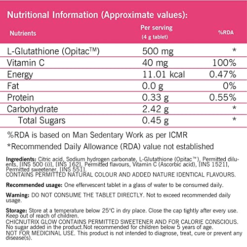 CROW Chicnutrix Glow | Japanese Glutathione 500 mg and Vitamin C for Skin  Care | Glowing & Radiant Skin - 20 Effervescent Tablets | Strawberry-Lemon  Flavour in Saudi Arabia