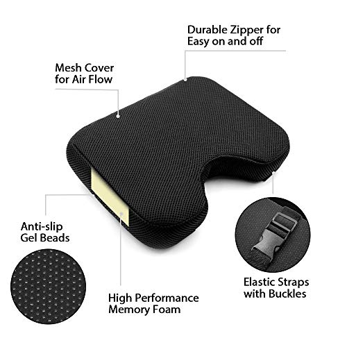 Acelane Rowing Machine Seat Cushion Memory Foam Washable Cover Non-Slip Bottom with Straps Fits Perfectly for Concept 2 Rowing Machine