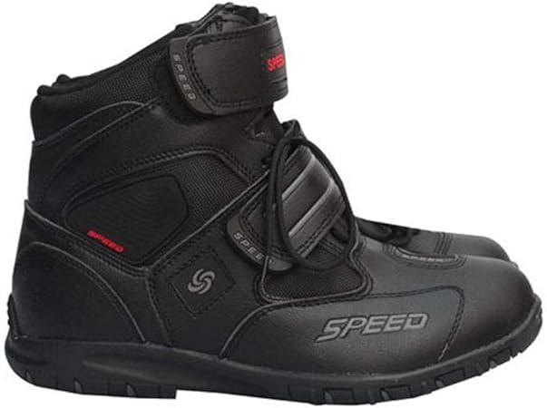 Amazon ショートブーツ メンズ オートバイ靴 バイク靴 バイク用レーシングブーツ ライディングシューズ レーシングブーツ 分厚いプロテクショロードブーツ スポーツブーツ 27 27 5cm 44サイズ ブラック ブーツ 車 バイク