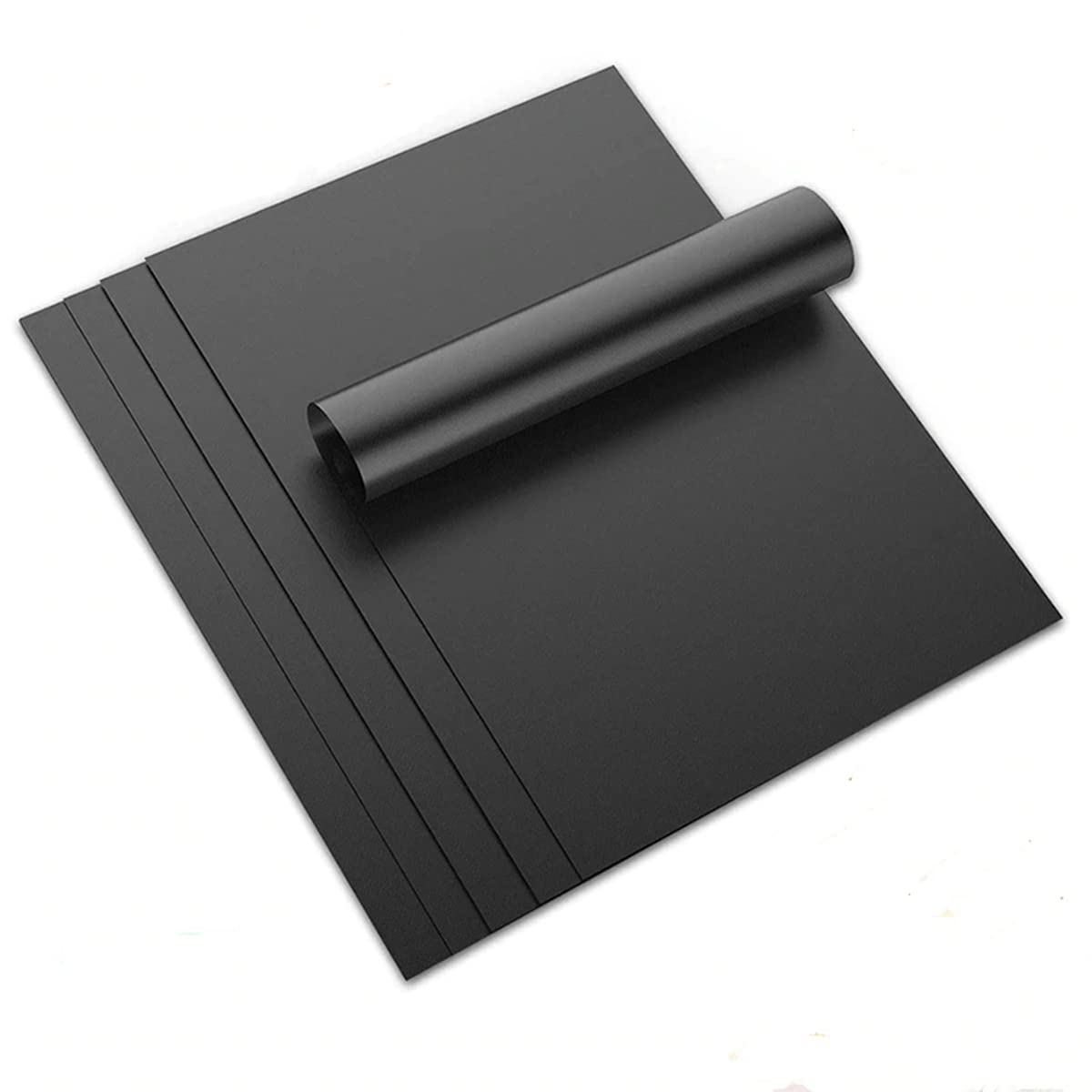 Inanhoo BBQ Grill Mats, Non Stick BBQ Baking Mats, Reusable and Easy to Clean, Heat Resistant, 15.75 x 13 Inch, Black, Set of 5