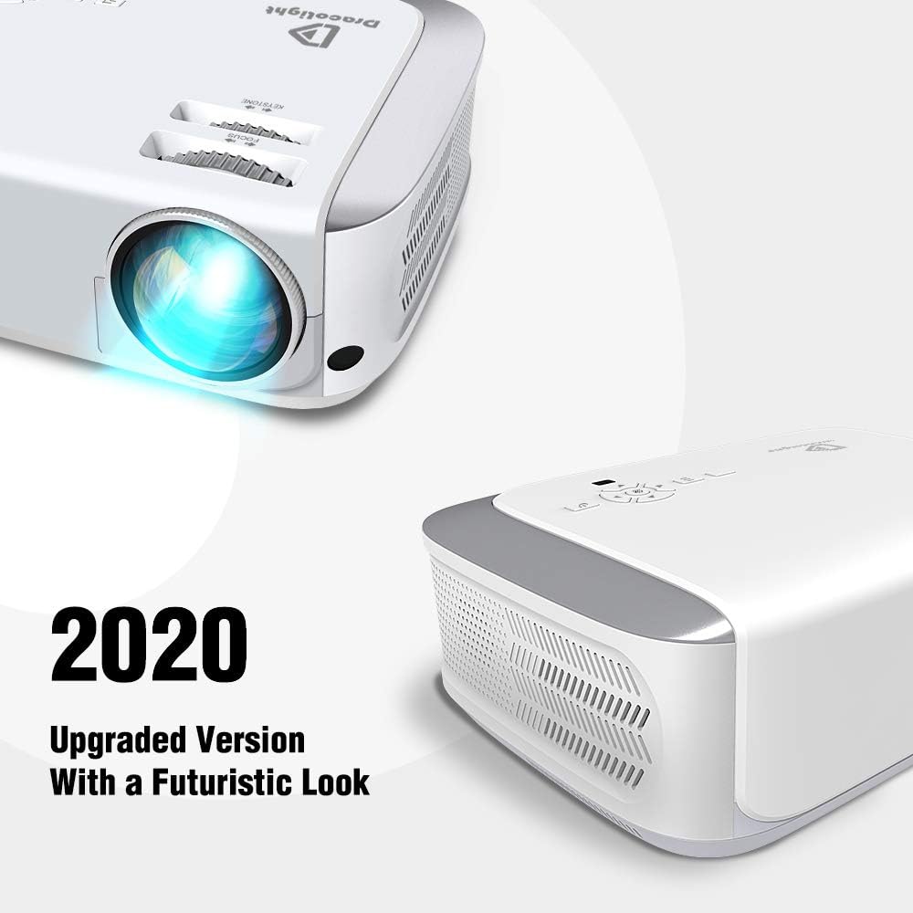 Projector, DracoLight 2020 6000 Lux Video Projector 50000 Hours Lamp Life Support 1080P Full HD, Compatible with Fire TV Stick, PS4, HDMI, VGA, AV and USB for Home Theater, Office Presentations: Electronics