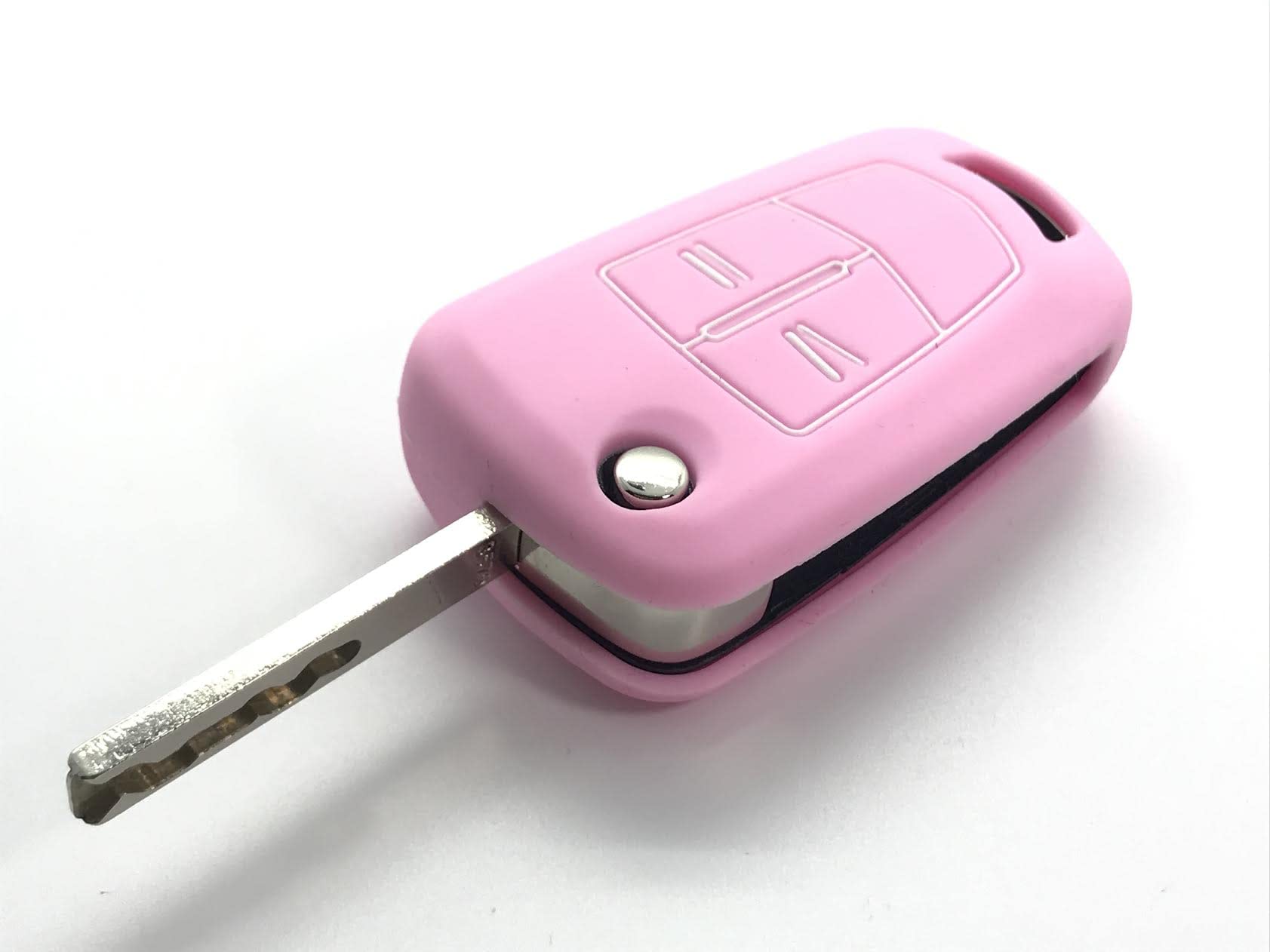Nordecco - SILICONE KEY FOB PROTECTOR CASE FIT FOR OPEL VAUXHALL CORSA SRI ASTRA VECTRA MERIVA ZAFIRA 2/3 Button (Light Pink)