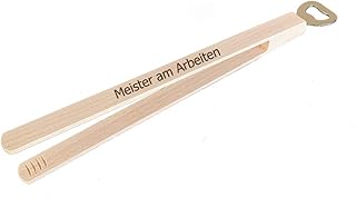Grillzange mit Gravur aus Holz | inklusive Bieröffner | perfektes Männergeschenk | Geburtstagsgeschenk für Grillmeister | personalisiert
