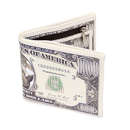 Cai Men Us Dollar Bill Wallet Billfold Leather Credit Card Photo Holder (One million)