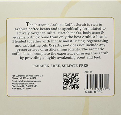 Pursonic 100% Natural Arabica Coffee Scrub, 14 Ounce