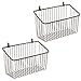 mDesign Small Metal Wire Wall Mounted Storage Organizer Basket Bin for Hanging in Kitchen, Garage, Entryway, Mudroom, Bedroom, Bathroom, Laundry Room - Unity Collection - 2 Pack - Bronze