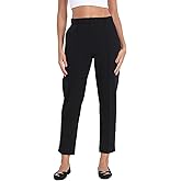 HDE Women's Pull On Pintuck Pants Casual Travel Dressy Sweatpants with Pockets