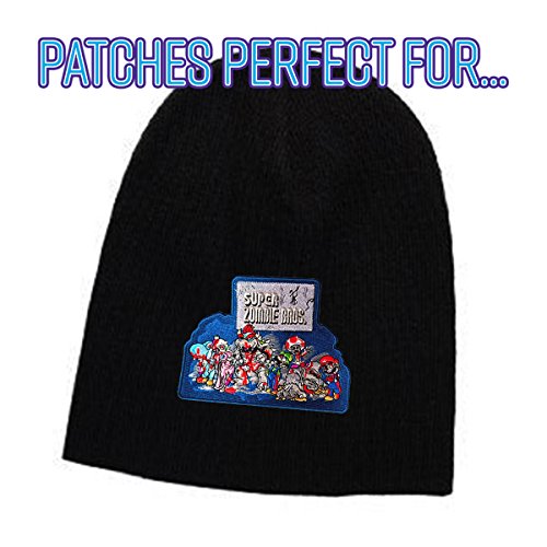 'Super Zombie Brothers' Classic Video Game Parody - Iron on Embroidered Patch Applique