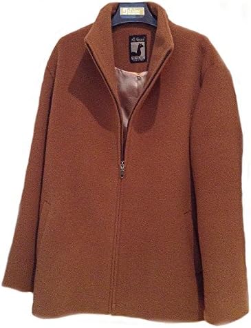 Alpakaandmore Mens 100% Royal Babyalpaka Wool Sportive Jacket with Ziper (Medium, Tabac)