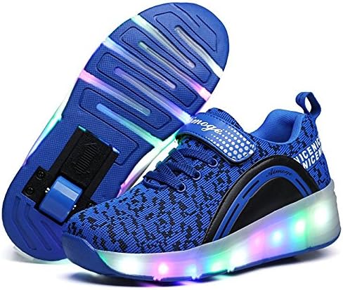 Kids Boys Girls Shoes LED Light Up Sneakers Single Wheel Double Wheel Roller Skate Shoes