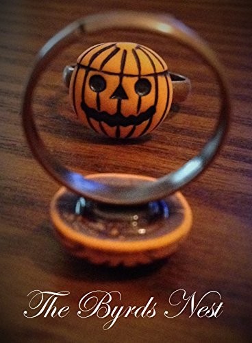 Orangle Jack-o-Lantern Ring, Handmade Adjustable Pumpkin Button Ring for Halloween, Perfect for All Ages! (1 Ring)