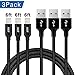 iPhone Charger, AXF 3PACK 6FT Nylon Braided Charging Cable Cord Lightning to USB Cable Charger Compatible with iPhone X/8/8 Plus/7/7 Plus/6/6 Plus/6s/6s Plus/5/5s/iPad iPod More(black-6ft)