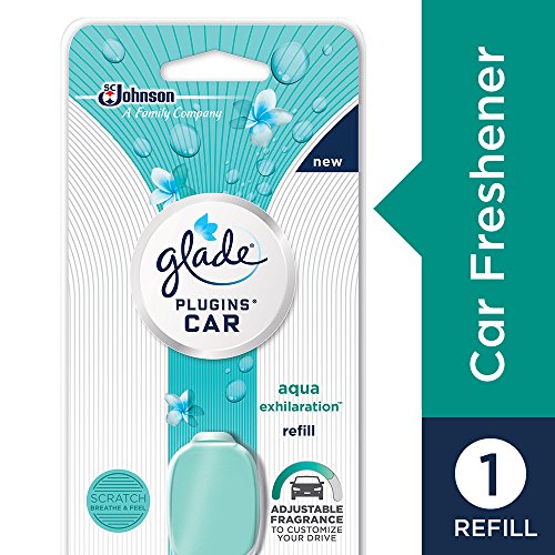 Glade PlugIns Car Air Freshener Refill, Aqua Exhilaration, 0.11 fl oz