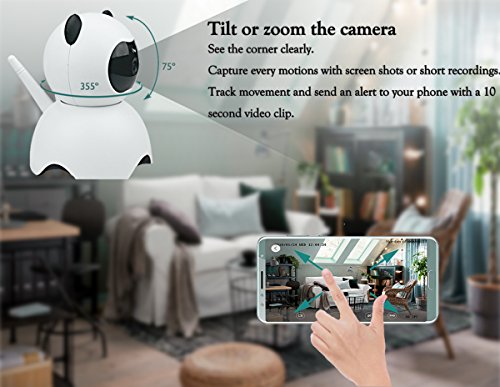 Knaclean IP Camera, Full 1280× 720P Wireless Indoor WIFI Security Surveillance Camera Supports Night Vision, Two-Way Audio, Motion Detection, Mobile App & Computer Control - Thumbnail 4