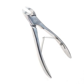 Otto Herder Kopfschneider Nagelzange 12cm rostfrei Soft Grip System-Fussnagelzange für harte Fussnägel mit Doppelfeder