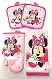 Disney Junior Minnie 4 pc Kitchen Set - Kitchen Towel, Oven Mitt & 2 Pot Holders
