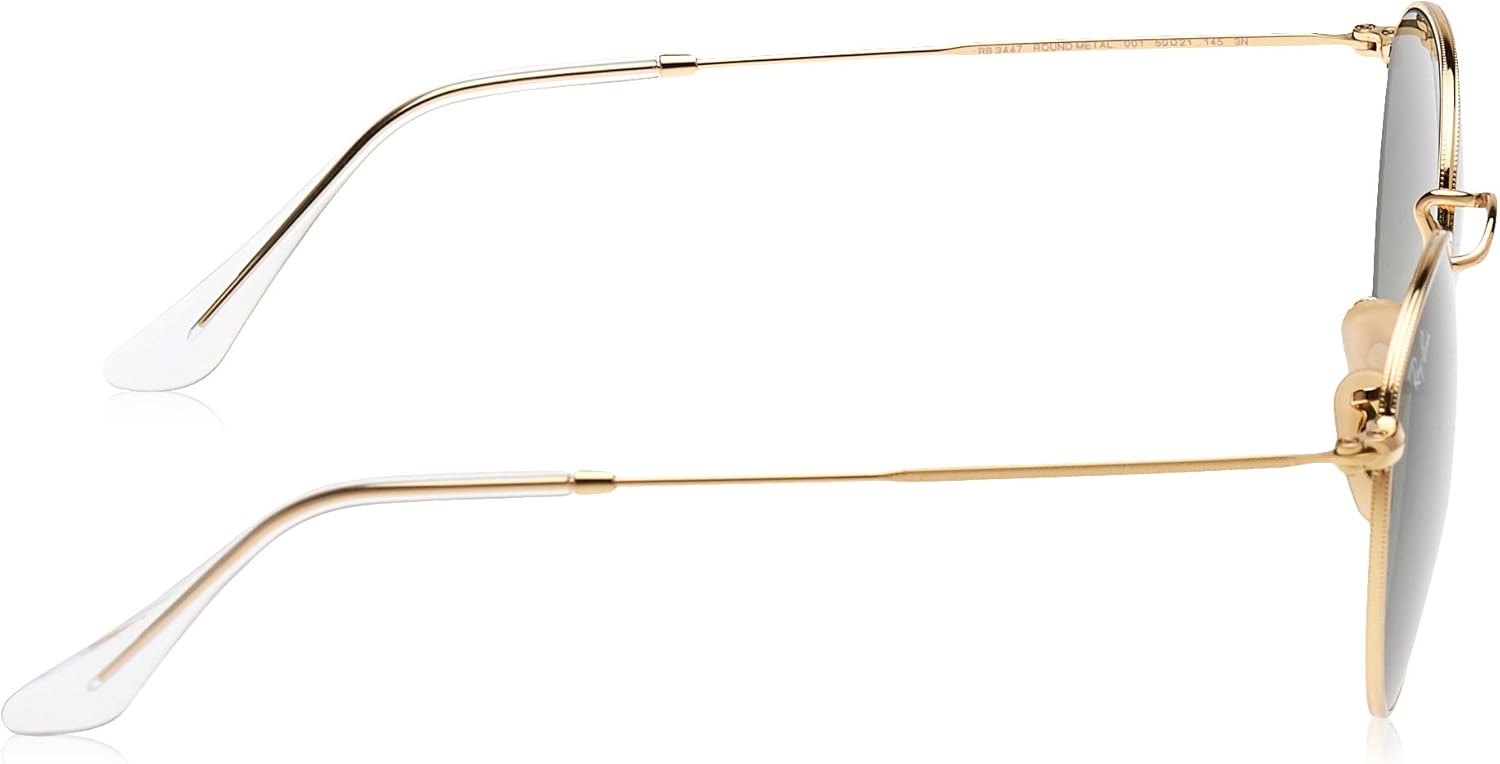 Ray-Ban RB3447 Metal Polarized Round Sunglasses, Gold/Green, 53 mm: Ray-Ban: Shoes