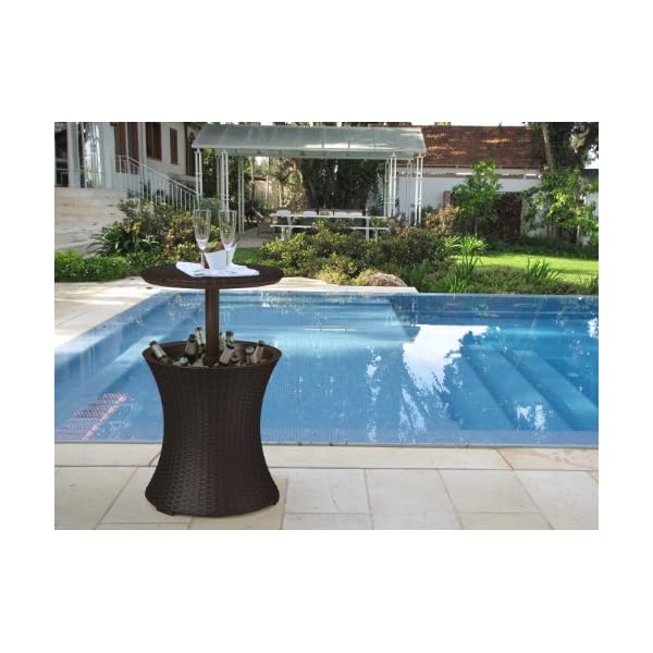 Keter Pacific Cool Bar Outdoor Patio Furniture and Hot Tub Side Table