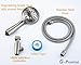 G-Promise High Pressure Shower Head 6 Spray Setting with Adjustable Solid Brass Shower Arm Mount and Extra Long Flexible Stainless Steel Hose (Brushed Nickel)