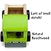 Wooden Wheels Natural Beech Wood Pickup Truck by Imagination Generation, Lime Green