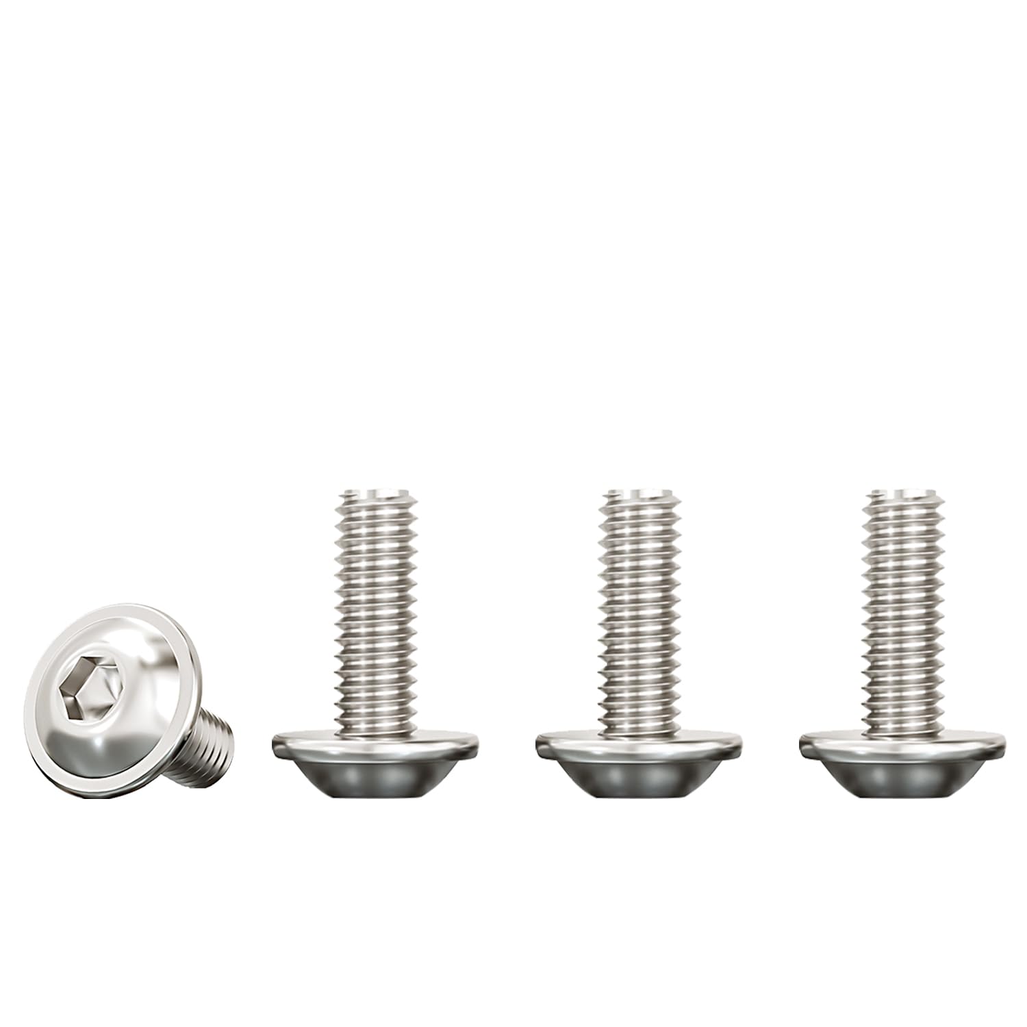 Drenky 20 Pcs M5 Bolts Flanged Button Head Screws 16mm 304 Stainless Steel Pan Head Fully Thread Machine Screws, Rustproof, Rounded With Flange And Hexagon — image 1