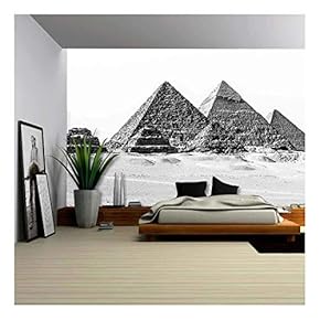 The Pyramids of Giza, Cairo, Egypt; The Oldest of The Seven Wonders of The Ancient World - Removable Wall Mural | Self-Adhesive Large Wallpaper - 66x96 inches