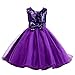 Acecharming Elsa Princess Dress Girls Cosplay Costume Kids Floral Puffy Dresses for Summer Pageant Fancy Dress Up Party