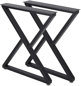 Metal Table Legs 28 Inch Desk Legs Heavy Duty Industrial Dining Table Legs Z Shape Coffee Table Legs DIY Iron Bench Legs,Furniture Legs(H28”xW17.7”,Set of 2)